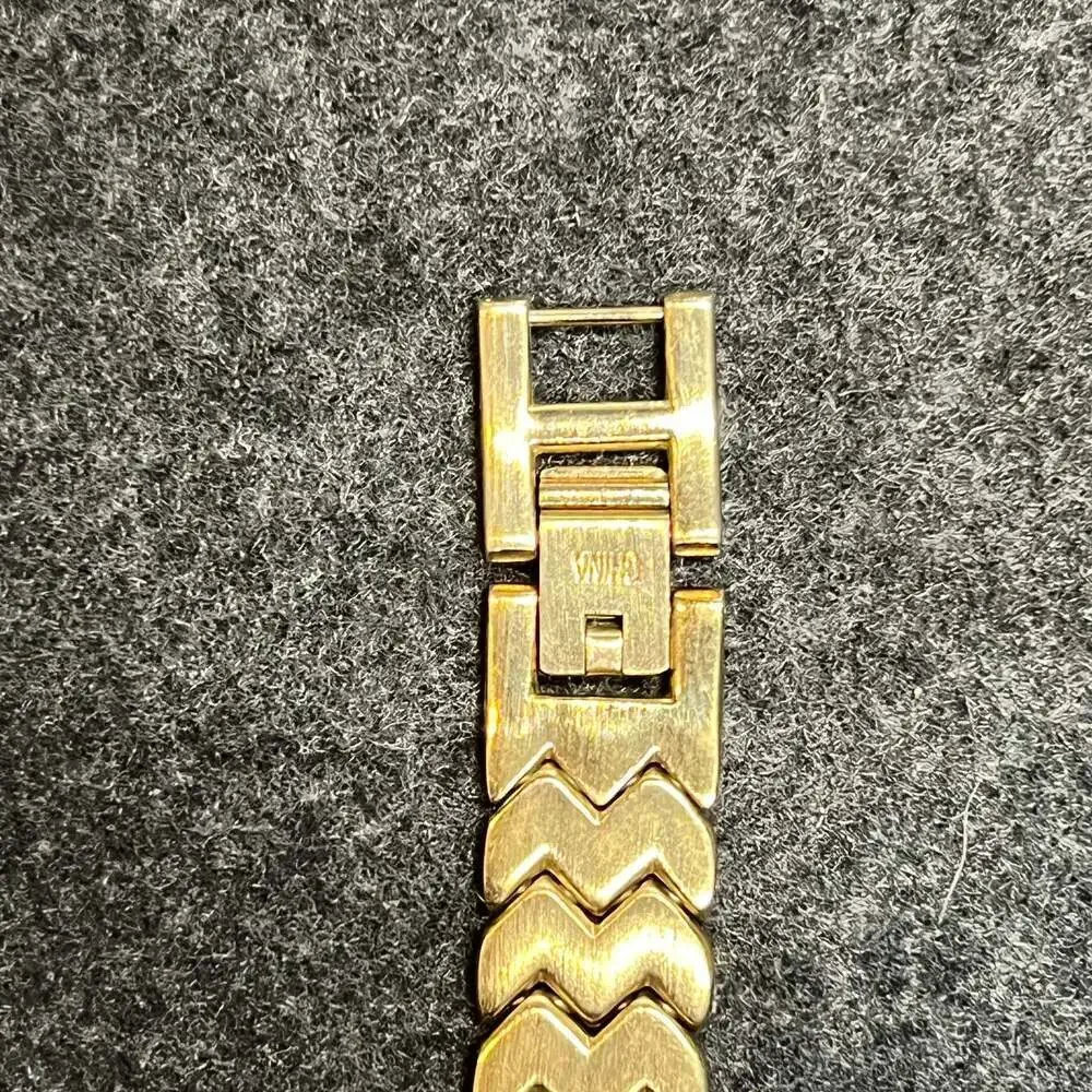 Peugeot Watch with Swarovski Crystal Gold Tone Square Face